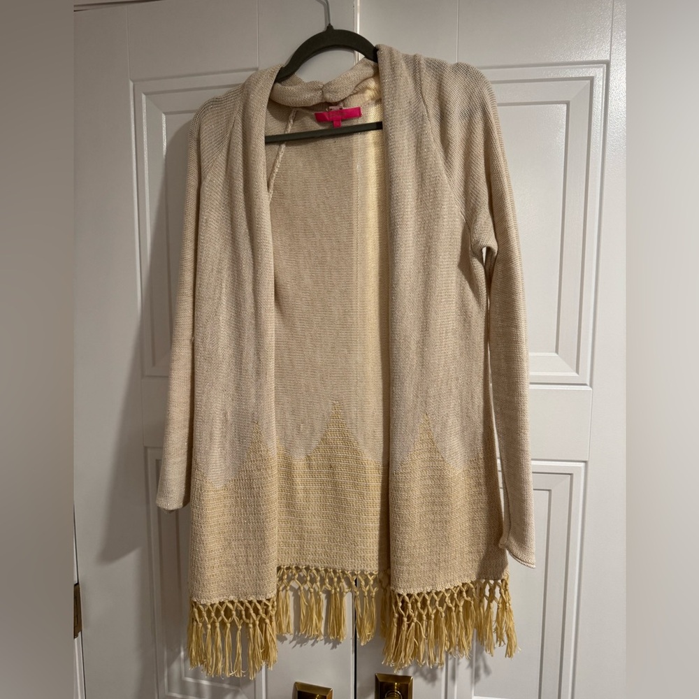 Lilly Pulitzer Tatum cardigan in gold. Size small.